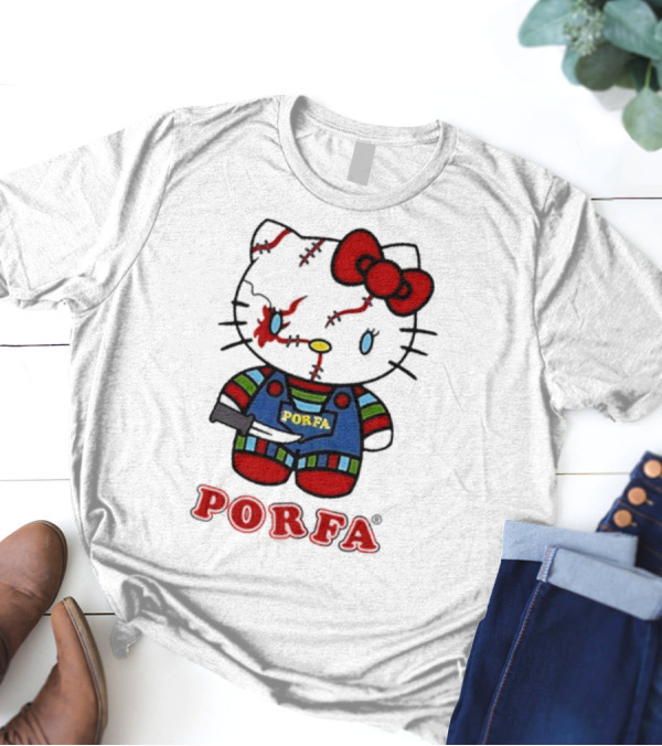 Porfa Hello Kitty Zombie Halloween T-Shirt