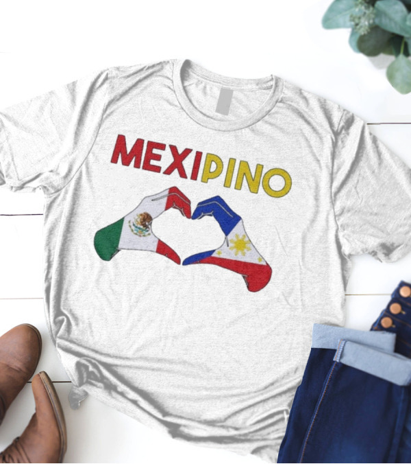 Mexipino Philippines Mexico Hands Heart Flag T-Shirt