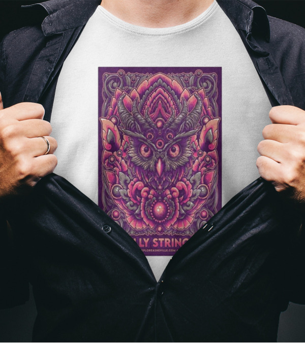 Billy Strings Exploreasheville.com Arena February 16 2025 Asheville NC Owl Design T-Shirt