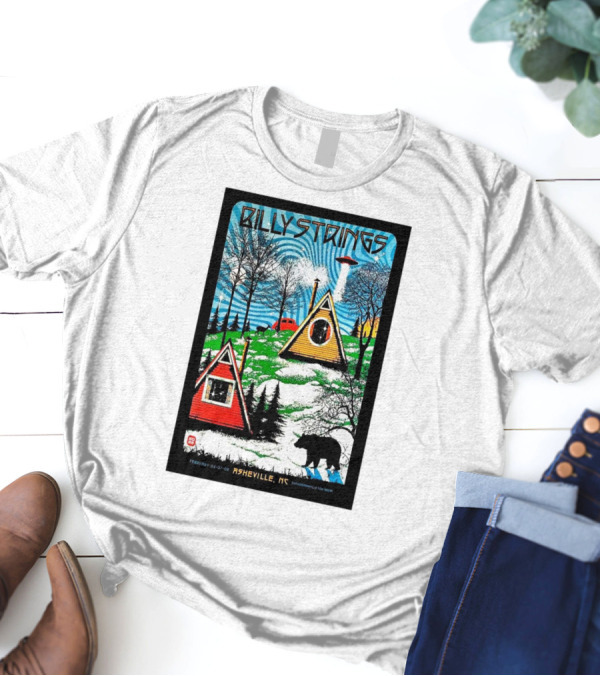 Billy Strings Feb 6-8 2025 ExploreAsheville.com Arena NC Cabin UFO Bear Forest T-Shirt