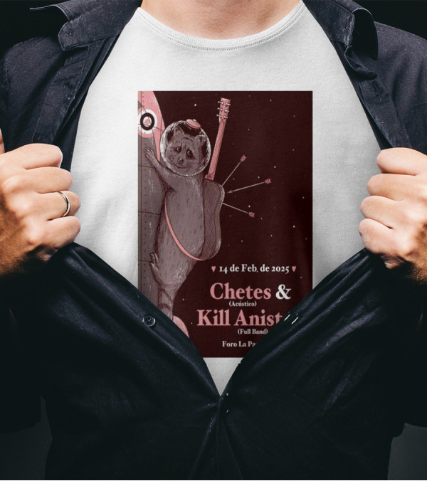 Chetes & Kill Aniston February 14 2025 Foro La Paz CDMX Space Raccoon T-Shirt