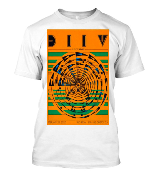 DIIV February 22 2025 SLO Brew San Luis Obispo CA Support Kraus T-Shirt