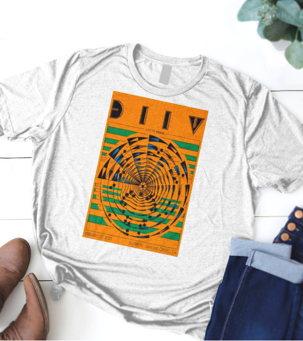 DIIV February 22 2025 SLO Brew San Luis Obispo CA Support Kraus T-Shirt
