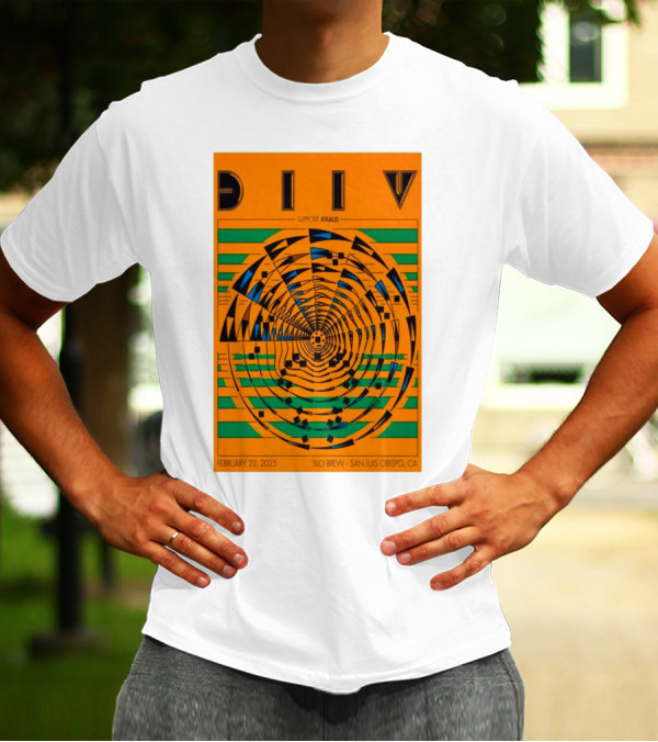DIIV February 22 2025 SLO Brew San Luis Obispo CA Support Kraus T-Shirt
