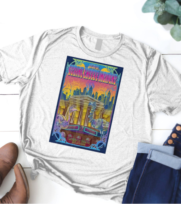 The String Cheese Incident Tabernacle Theater Atlanta GA February 6-8 2025 Psychedelic With Vibrant Creatures And Cityscape T-Shirt