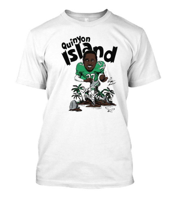 Quinyon Island Philadelphia Eagles NFL Caricature Player Signature 27 T-Shirt