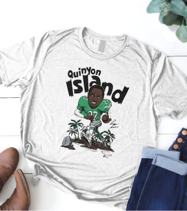 Quinyon Island Philadelphia Eagles NFL Caricature Player Signature 27 T-Shirt