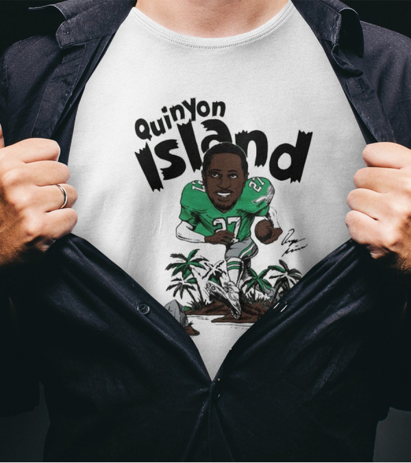 Quinyon Island Philadelphia Eagles NFL Caricature Player Signature 27 T-Shirt