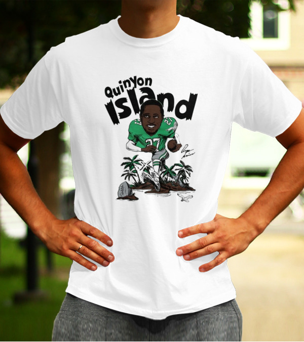 Quinyon Island Philadelphia Eagles NFL Caricature Player Signature 27 T-Shirt