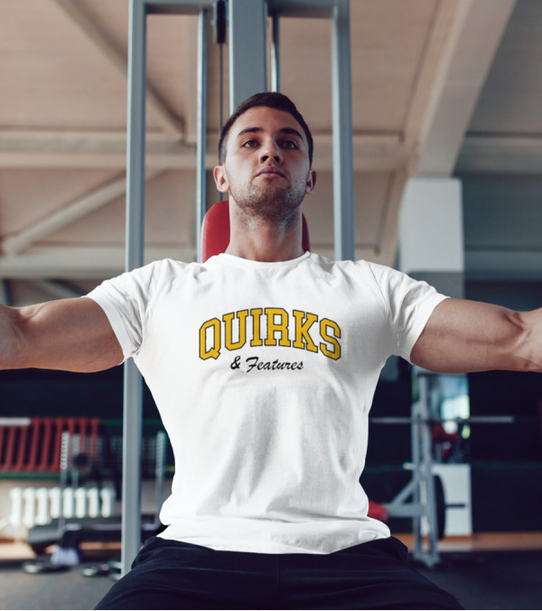 Quirks Bold Yellow Arch Text T-Shirt
