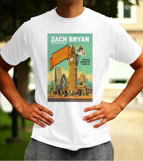 Zach Bryan Hyde Park London June 2025 Steve Takes London Saturday 28 Sunday 29 T-Shirt
