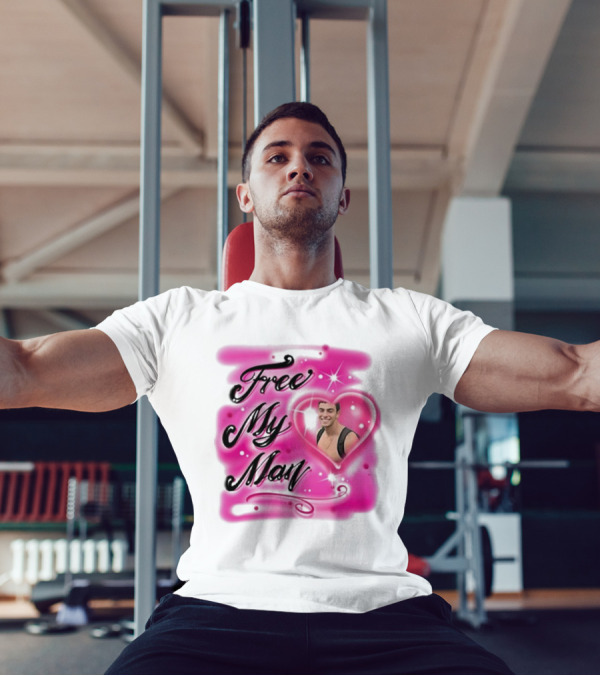 Free My Man Luigi Mangione Heart Pink Background T-Shirt