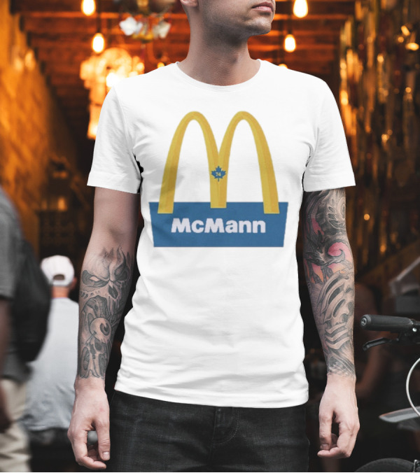 McMann 74 Maple Leaf Blue And Yellow Arches T-Shirt
