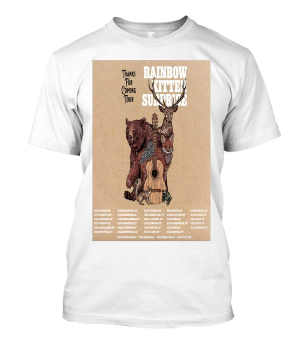 Rainbow Kitten Surprise Thanks For Coming Tour 2025 Wildlife Guitar Art T-Shirt