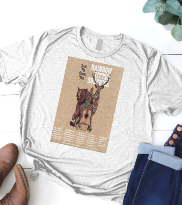 Rainbow Kitten Surprise Thanks For Coming Tour 2025 Wildlife Guitar Art T-Shirt