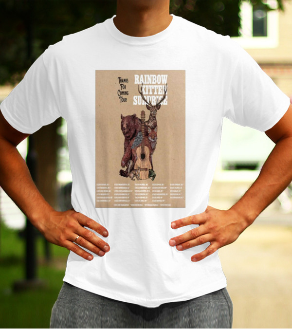 Rainbow Kitten Surprise Thanks For Coming Tour 2025 Wildlife Guitar Art T-Shirt