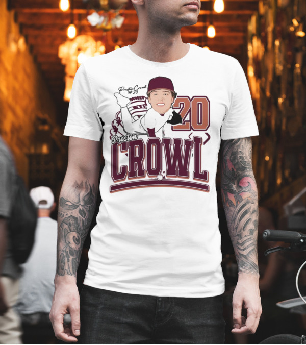 Preston Crowl Baseball 2025 Pitcher Number 20 T-Shirt