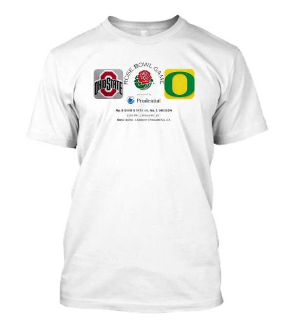 Rose Bowl Game Ohio State Buckeyes Vs Oregon Ducks January 1st 2025 Rose Bowl Stadium Pasadena CA T-Shirt
