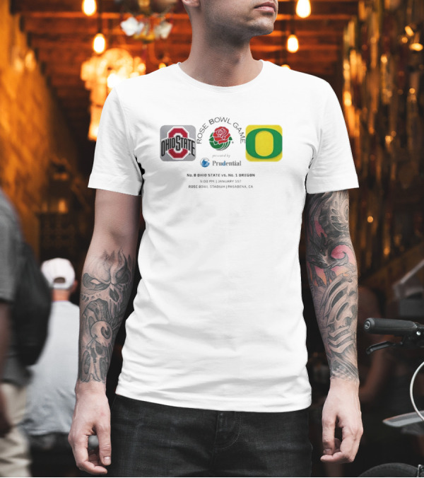 Rose Bowl Game Ohio State Buckeyes Vs Oregon Ducks January 1st 2025 Rose Bowl Stadium Pasadena CA T-Shirt