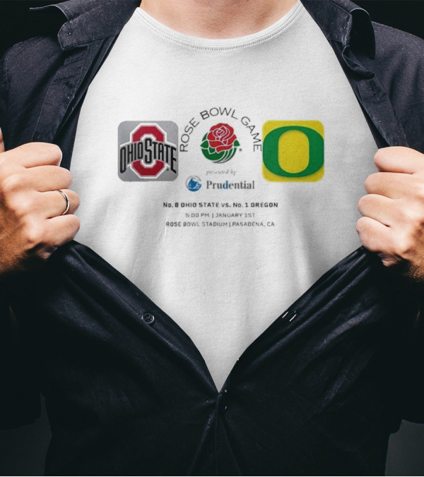 Rose Bowl Game Ohio State Buckeyes Vs Oregon Ducks January 1st 2025 Rose Bowl Stadium Pasadena CA T-Shirt