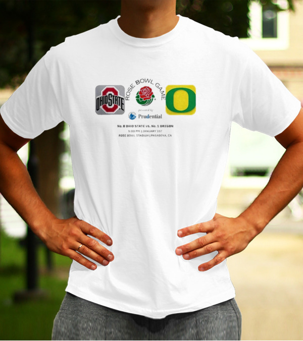 Rose Bowl Game Ohio State Buckeyes Vs Oregon Ducks January 1st 2025 Rose Bowl Stadium Pasadena CA T-Shirt