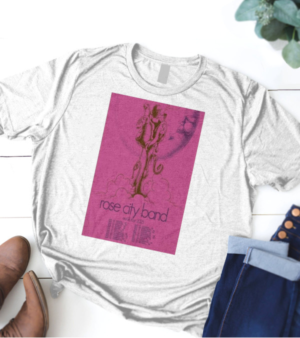 Rose City Band EU UK Tour 2025 Moon And Clouds Illustration With Concert Dates T-Shirt
