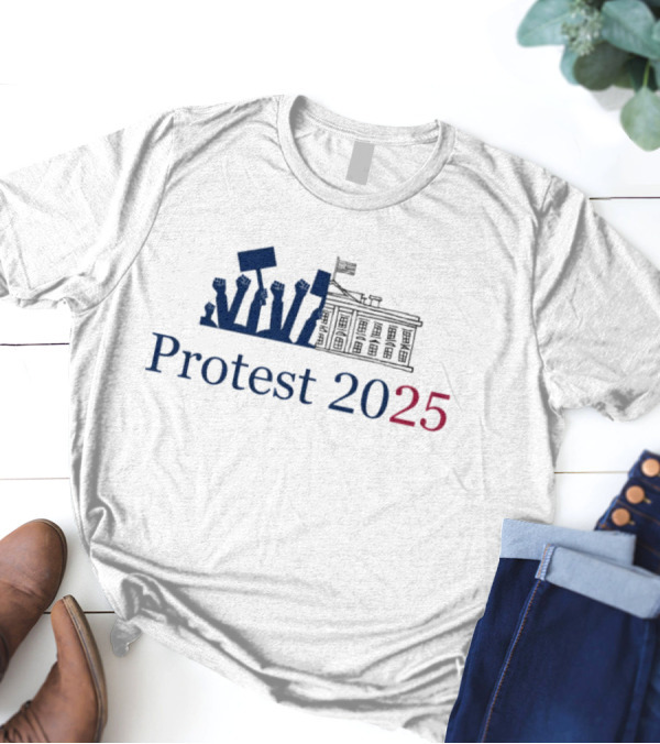 Protest 2025 Hands Off Raised Fists And Signs T-Shirt
