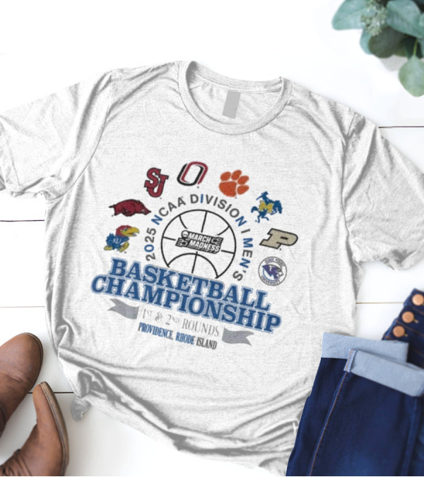 2025 NCAA Division I Men’s Basketball Championship Providence Rounds St John’s Ohio Clemson Arkansas Kansas Michigan Purdue Boston College T-Shirt