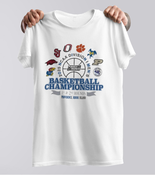 2025 NCAA Division I Men’s Basketball Championship Providence Rounds St John’s Ohio Clemson Arkansas Kansas Michigan Purdue Boston College T-Shirt