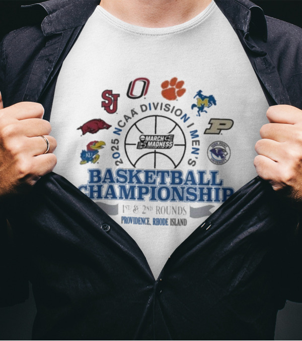 2025 NCAA Division I Men’s Basketball Championship Providence Rounds St John’s Ohio Clemson Arkansas Kansas Michigan Purdue Boston College T-Shirt