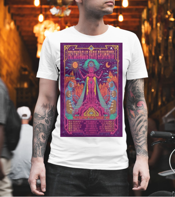 Psychedelic Porn Crumpets 2025 Tour Santa Ana April 26 With Support From Crocodylus T-Shirt