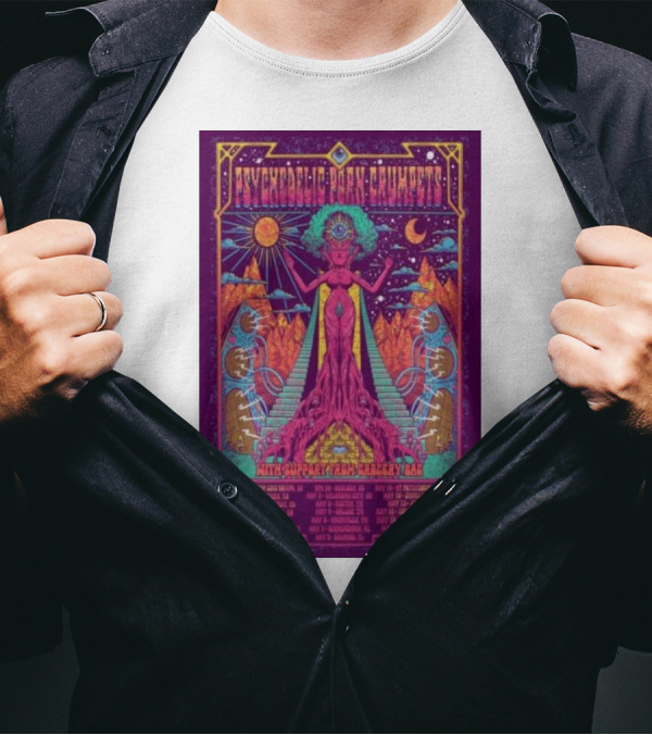 Psychedelic Porn Crumpets 2025 Tour Santa Ana April 26 With Support From Crocodylus T-Shirt