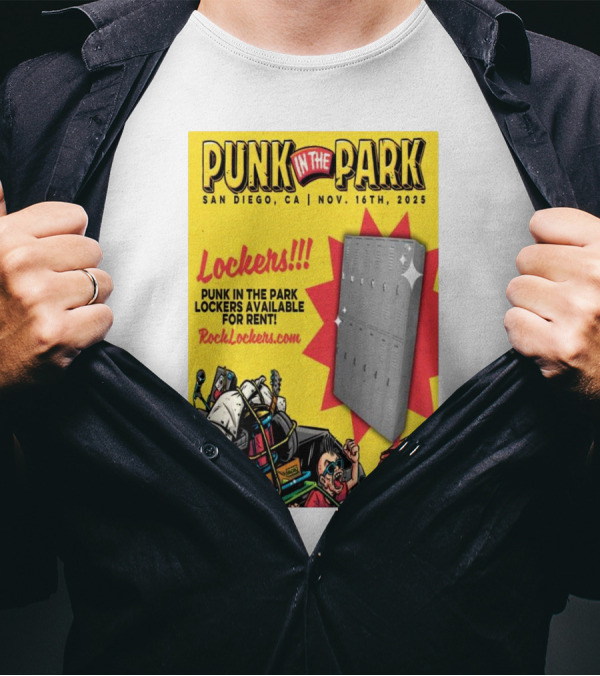 Punk In The Park San Diego CA Nov 16 2025 RockLockers.com Lockers Available For Rent T-Shirt