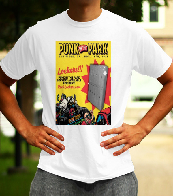 Punk In The Park San Diego CA Nov 16 2025 RockLockers.com Lockers Available For Rent T-Shirt