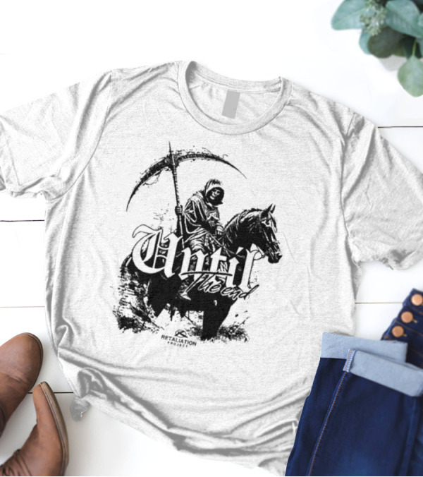 Retaliation Project Until The End Eternal Distressed Skull Design T-Shirt