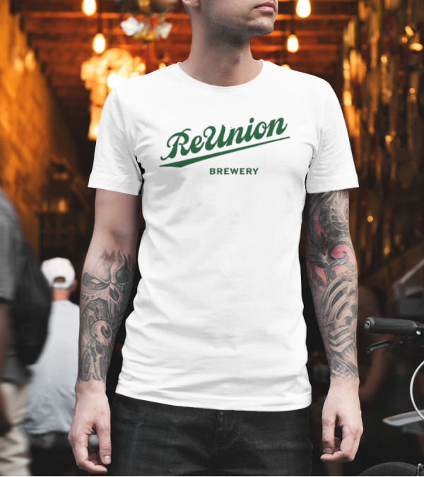 ReUnion Brewery Green Script Logo T-Shirt