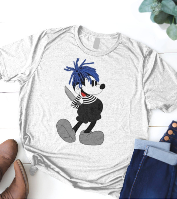 Revenge X Sad Knife Character With Blue Hair And Red Eyes T-Shirt