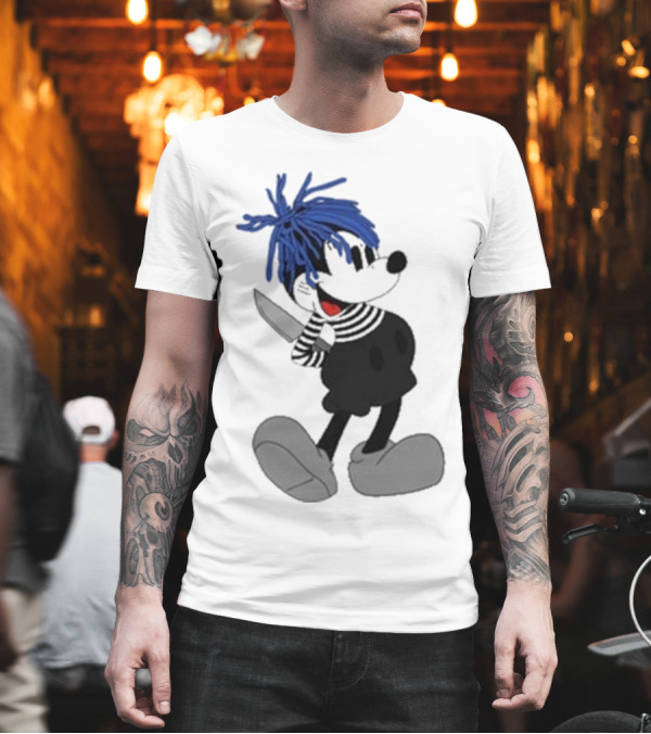 Revenge X Sad Knife Character With Blue Hair And Red Eyes T-Shirt