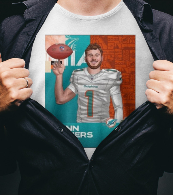 Quinn Ewers Miami Dolphins 2025 NFL Draft QB Texas T-Shirt