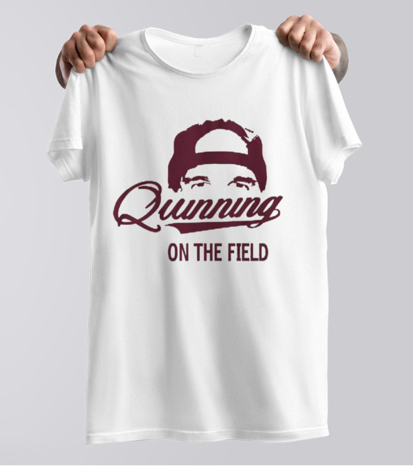Quinning On The Field Featuring Iconic Backwards Cap Style T-Shirt