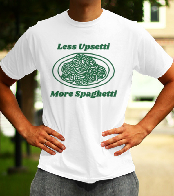 Quinny The Pooh Less Upsetti More Spaghetti Pasta Humor T-Shirt