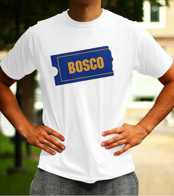 Ryder Roll Bosco Vintage Blue With Yellow Bold Ticket Style T-Shirt
