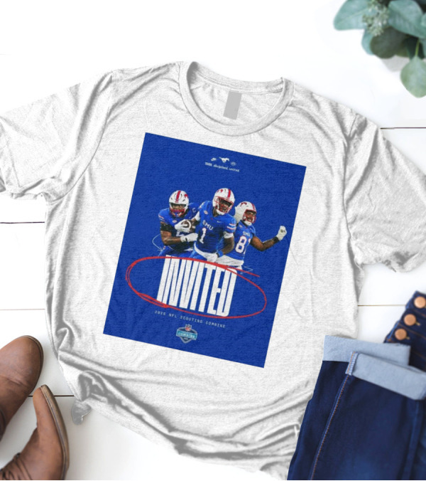 SMU Mustangs Invited Elijah Roberts Brashard Smith Jared Harrison-Hunte 2025 NFL Scouting Combine T-Shirt