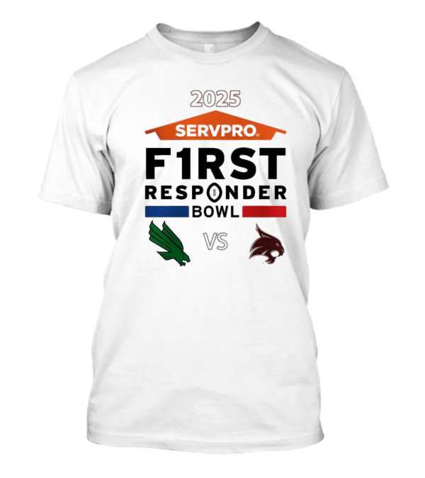Servpro First Responder Bowl 2025 North Texas Mean Green Vs Texas State Bobcats January 3 Dallas Texas Matchup T-Shirt