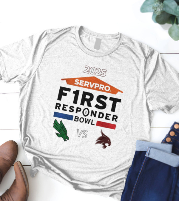 Servpro First Responder Bowl 2025 North Texas Mean Green Vs Texas State Bobcats January 3 Dallas Texas Matchup T-Shirt