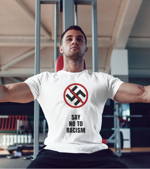 Say No To Racism Anti-Swastika Symbol Red Circle Slash T-Shirt