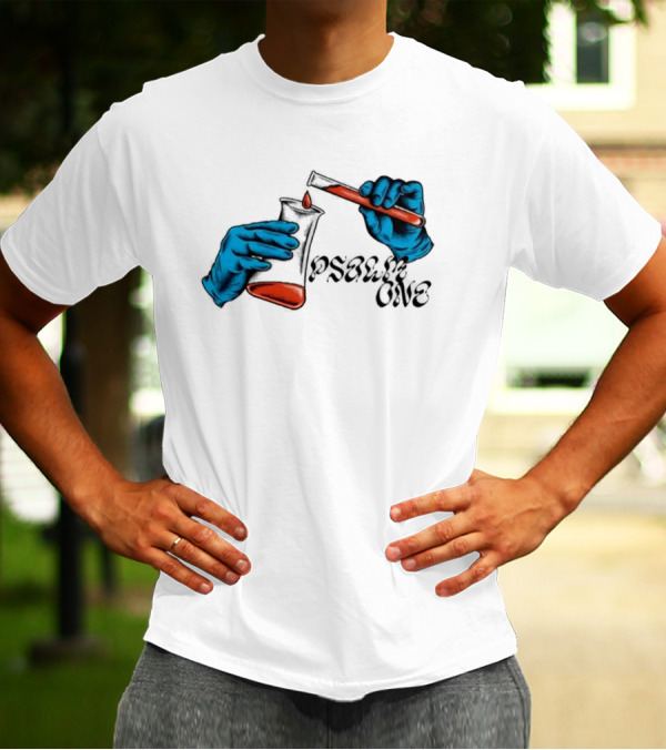 Science Of Psalm Blue Hands With Red Test Tube And Droplet T-Shirt
