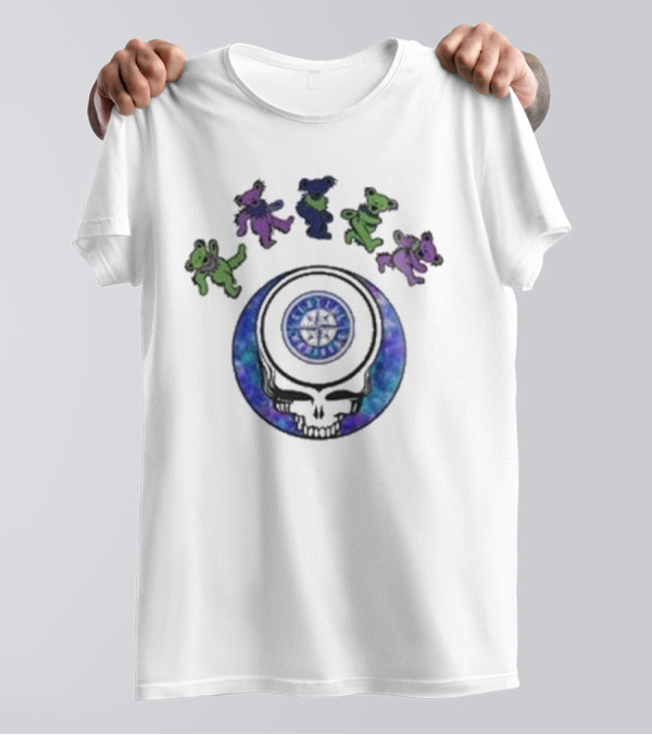 Seattle Mariners 2025 Grateful Dead Night Skull And Dancing Bears Baseball T-Shirt