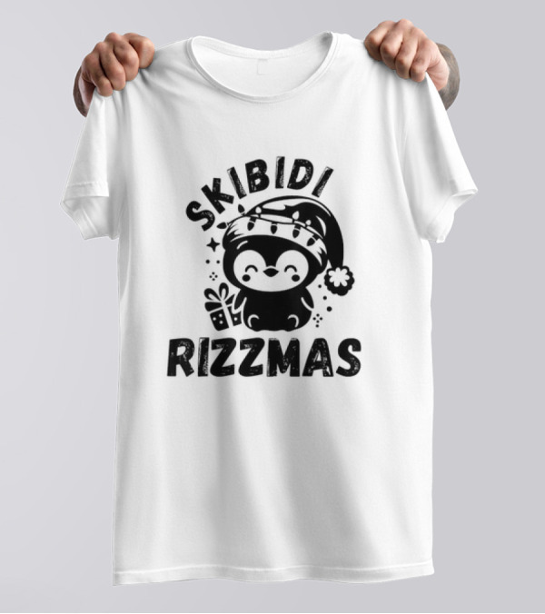 Love Skibidi Rizzmas Christmas Penguin T-Shirt