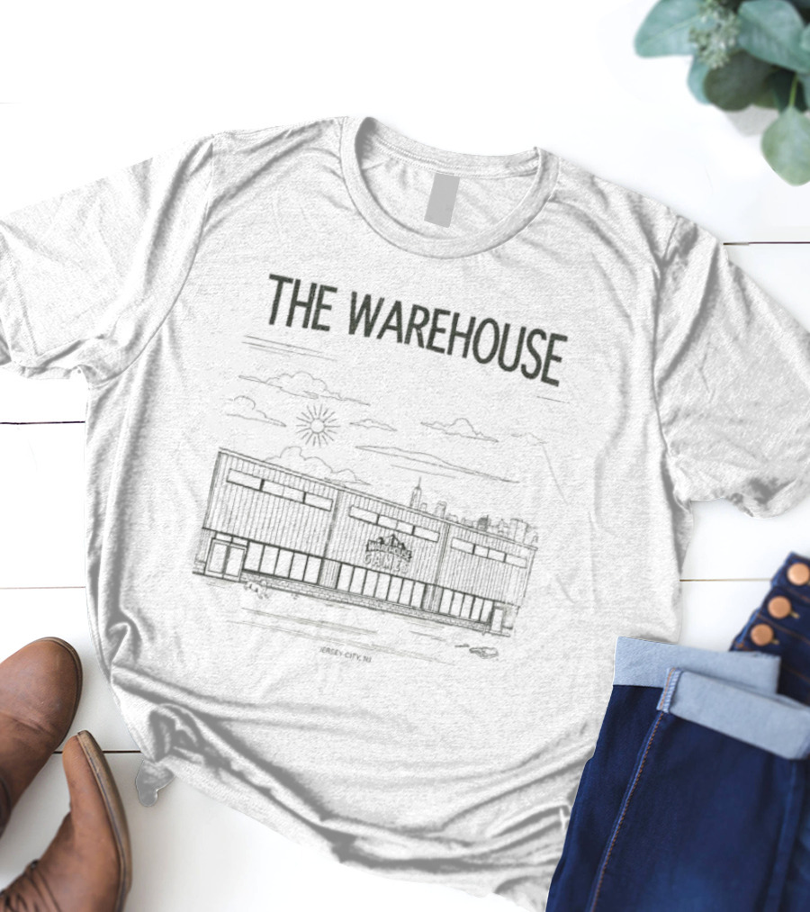 The Warehouse Games Jersey City NJ Skyline Sun And Clouds T-Shirt